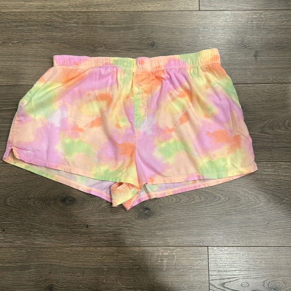 Pink tie dye pajama shorts NWOT